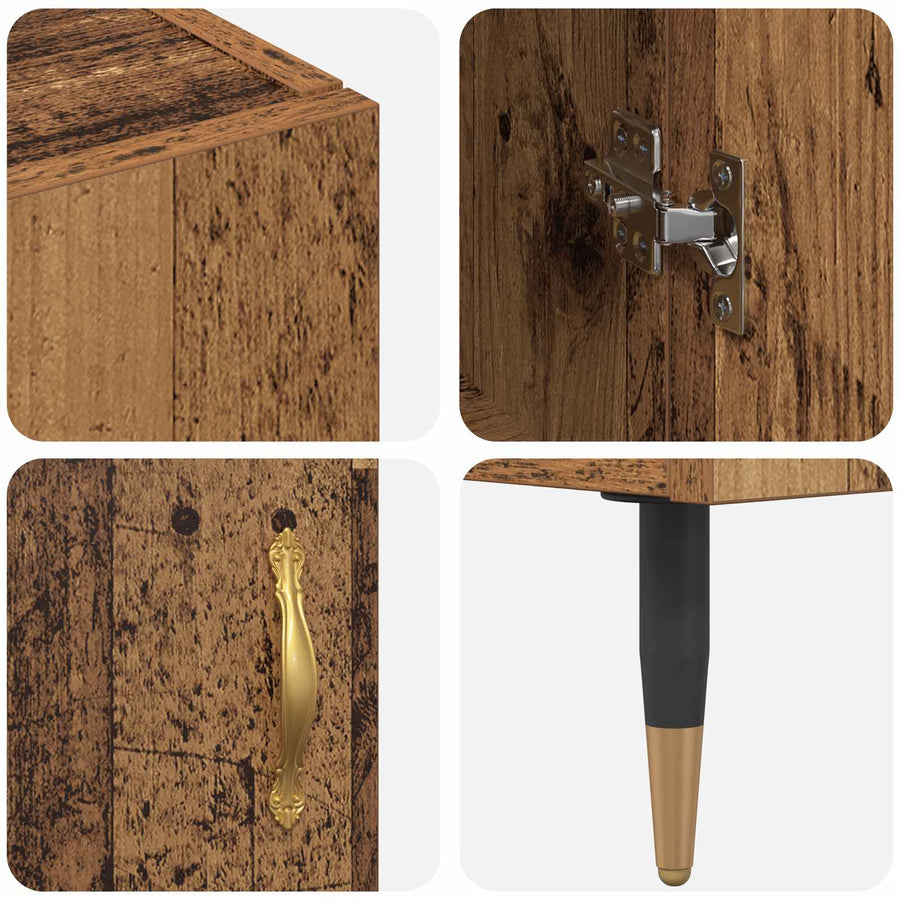 Highboard Oud Hout 69,5 x 34 x 180 cm Bewerkt hout