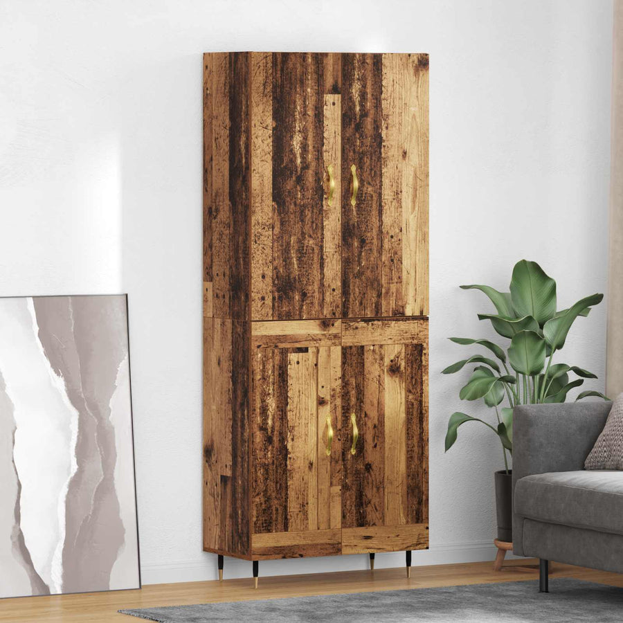 Highboard Oud Hout 69,5 x 34 x 180 cm Bewerkt hout