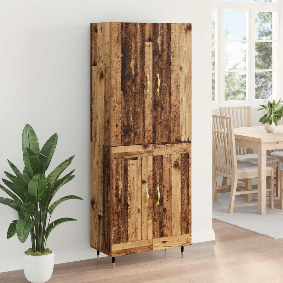 Highboard Oud Hout 69,5 x 34 x 180 cm Bewerkt hout