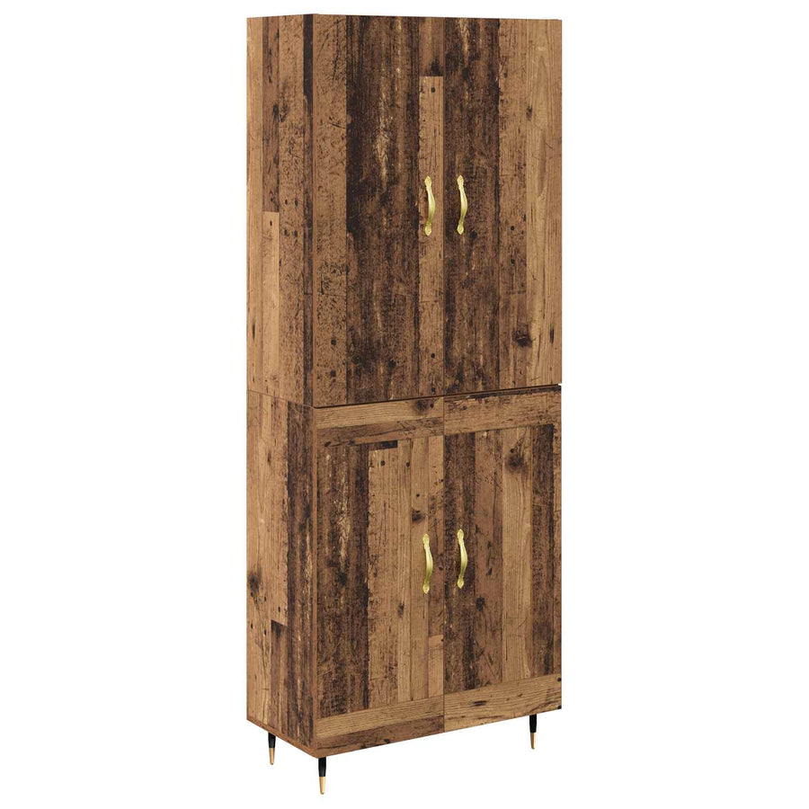 Highboard Oud Hout 69,5 x 34 x 180 cm Bewerkt hout
