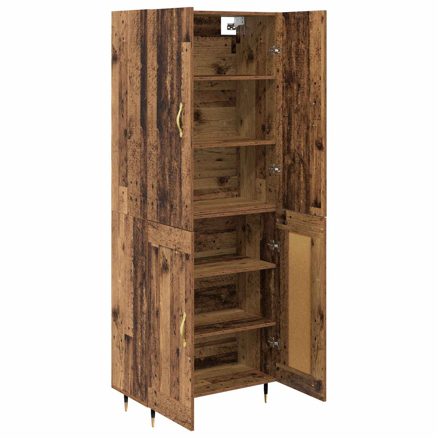 Highboard Oud Hout 69,5 x 34 x 180 cm Bewerkt hout