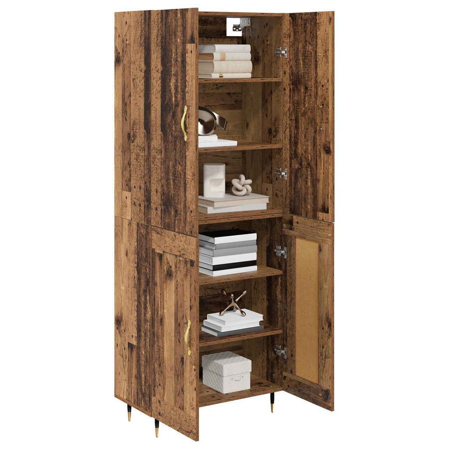 Highboard Oud Hout 69,5 x 34 x 180 cm Bewerkt hout