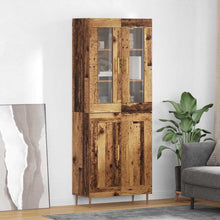 Hoge kast 2 pcs Oudhout 69,5 x 34 x 180 cm Bewerkt hout