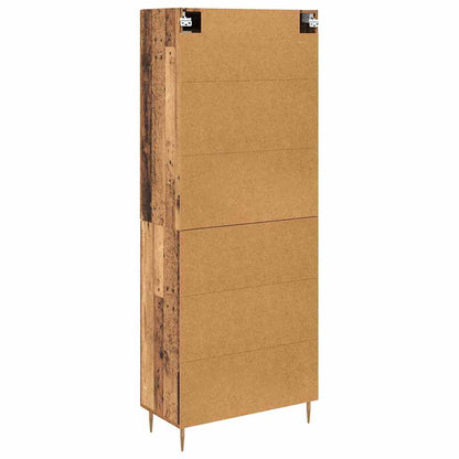 Hoge kast 2 pcs Oudhout 69,5 x 34 x 180 cm Bewerkt hout
