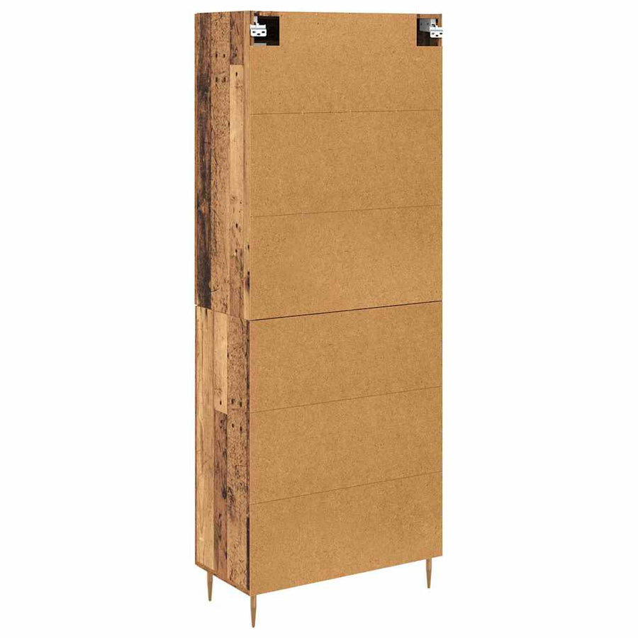 Hoge kast 2 pcs Oudhout 69,5 x 34 x 180 cm Bewerkt hout