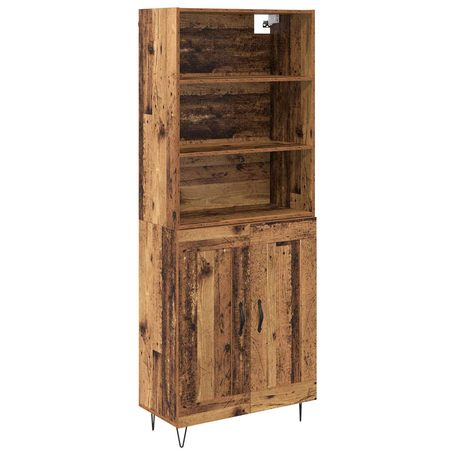 Hoge kast Oudhout 69,5 x 34 x 180 cm Bewerkt hout