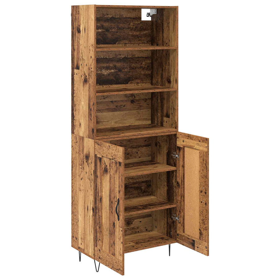 Hoge kast Oudhout 69,5 x 34 x 180 cm Bewerkt hout