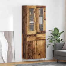 Hoge kast 2 pcs Oudhout 69,5 x 34 x 180 cm Bewerkt hout