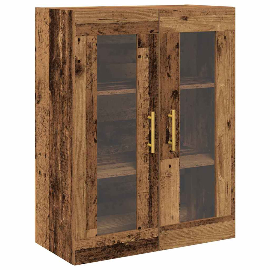 Hoge kast 2 pcs Oudhout 69,5 x 34 x 180 cm Bewerkt hout