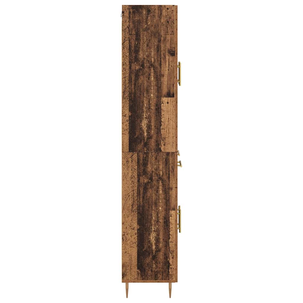 Hoge kast 2 pcs Oudhout 69,5 x 34 x 180 cm Bewerkt hout
