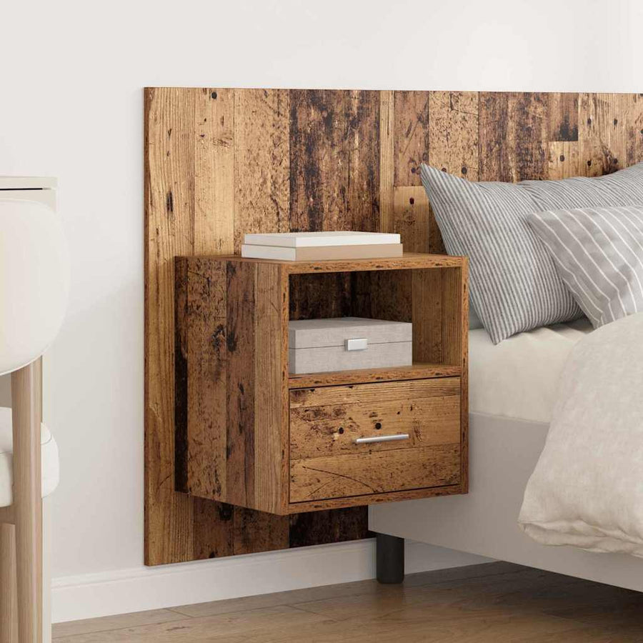 Hoofdbord Met Kast met lade 3 pcs Oud Hout Bewerkt hout