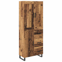 Hoge kast met lade 2 pcs Oud Hout Geengineerd Hout en Glas