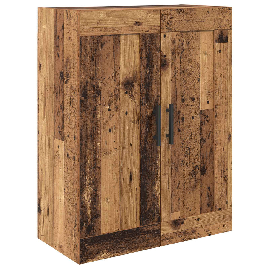 Hoge kast met lade 2 pcs Oud Hout Geengineerd Hout en Glas