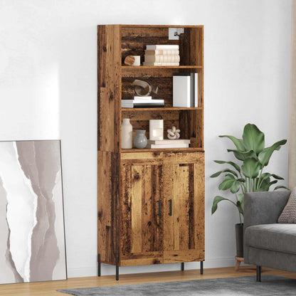 Hoge kast Oud Hout 69,5 x 32,5 x 180 cm Bewerkt hout