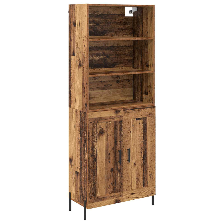Hoge kast Oud Hout 69,5 x 32,5 x 180 cm Bewerkt hout