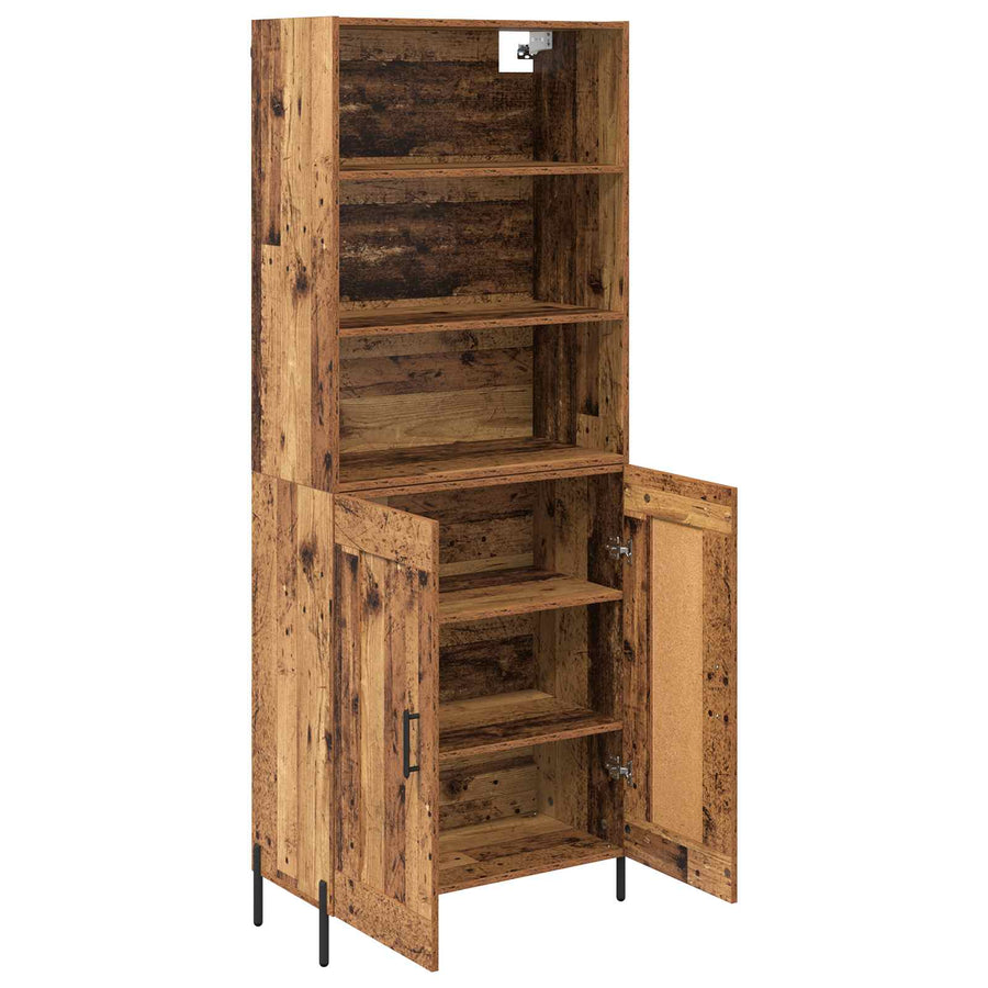 Hoge kast Oud Hout 69,5 x 32,5 x 180 cm Bewerkt hout