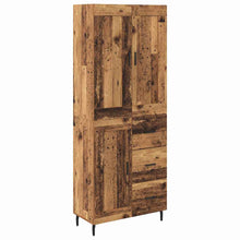 Hoge kast met lade 2 pcs Oud Hout Geengineerd Hout en Glas