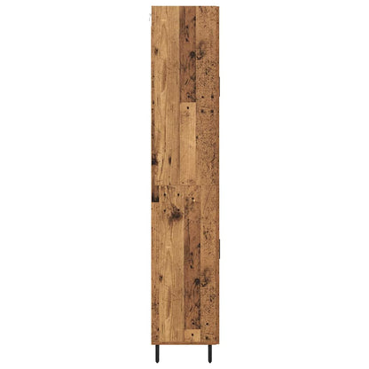 Hoge kast met lade 2 pcs Oud Hout Geengineerd Hout en Glas