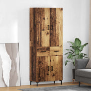 Highboard 69,5x34x180 cm oud hout met lade