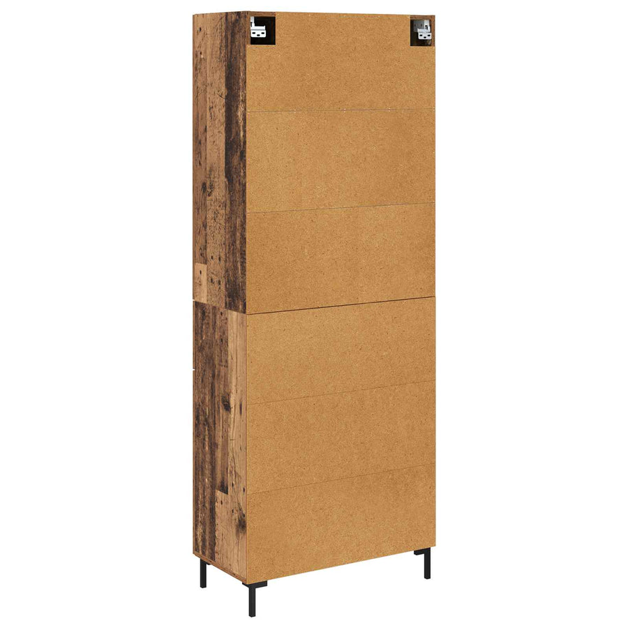Highboard met lade Oud Hout 69,5 x 34 x 180 cm Bewerkt hout