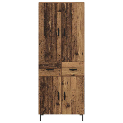 Highboard met lade Oud Hout 69,5 x 34 x 180 cm Bewerkt hout