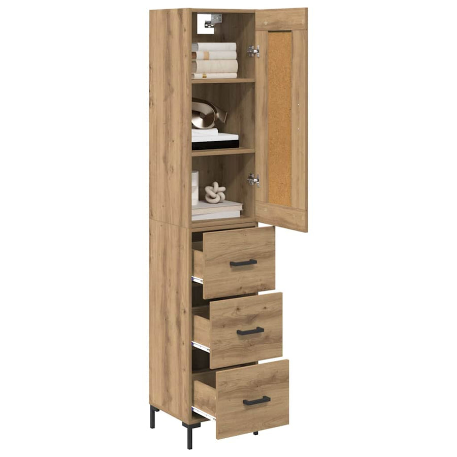Highboard Artisan Eiken 34,5 x 34 x 180 cm Bewerkt hout