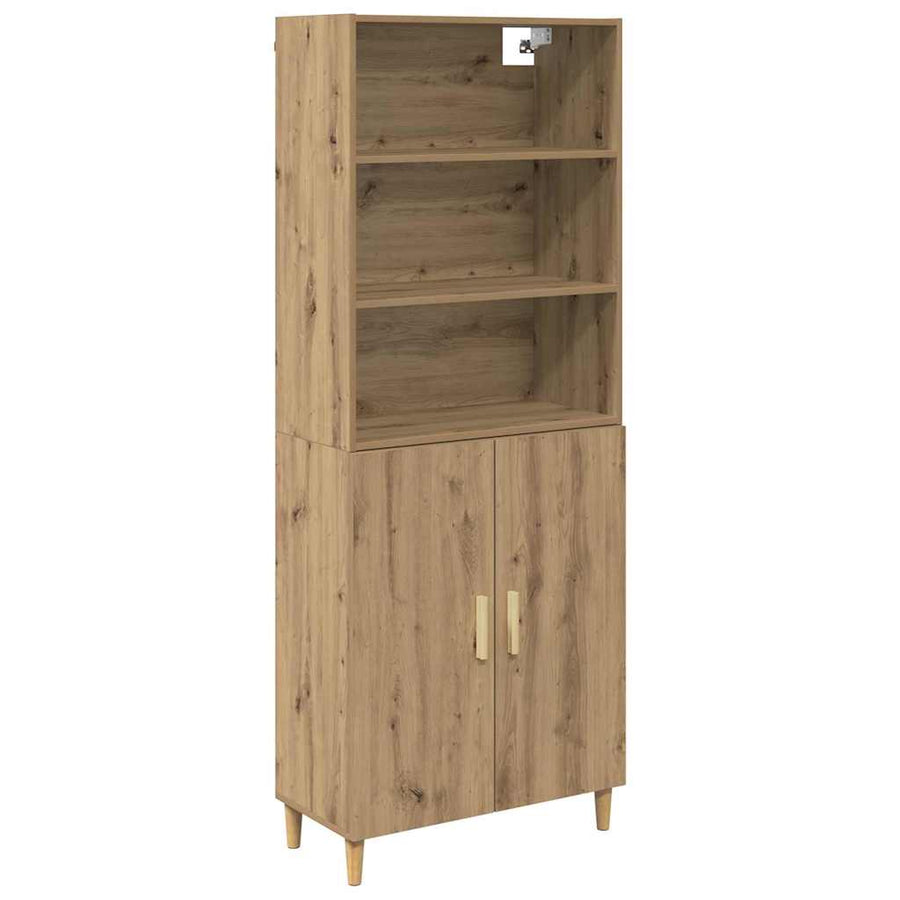 Highboard artisanaal eikenkleurig 69,5 x 34 x 180 cm