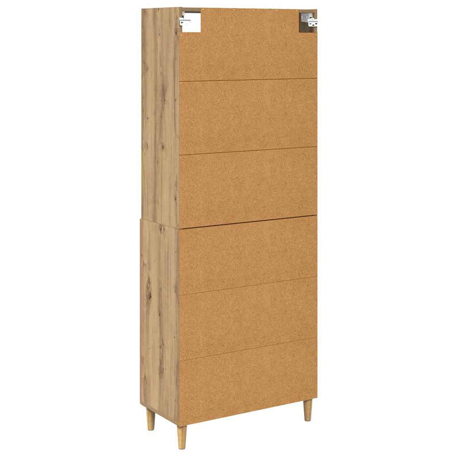 Highboard artisanaal eikenkleurig 69,5 x 34 x 180 cm
