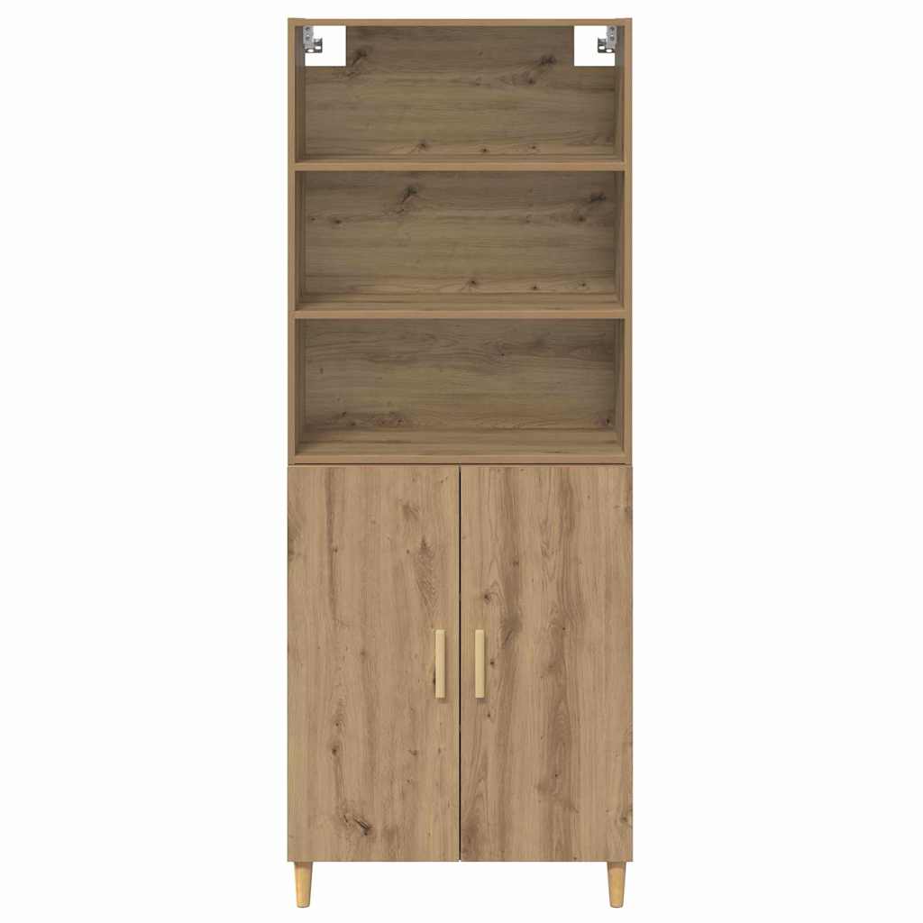 Highboard artisanaal eikenkleurig 69,5 x 34 x 180 cm