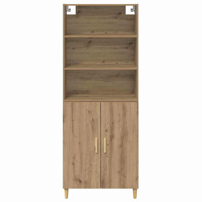 Highboard artisanaal eikenkleurig 69,5 x 34 x 180 cm