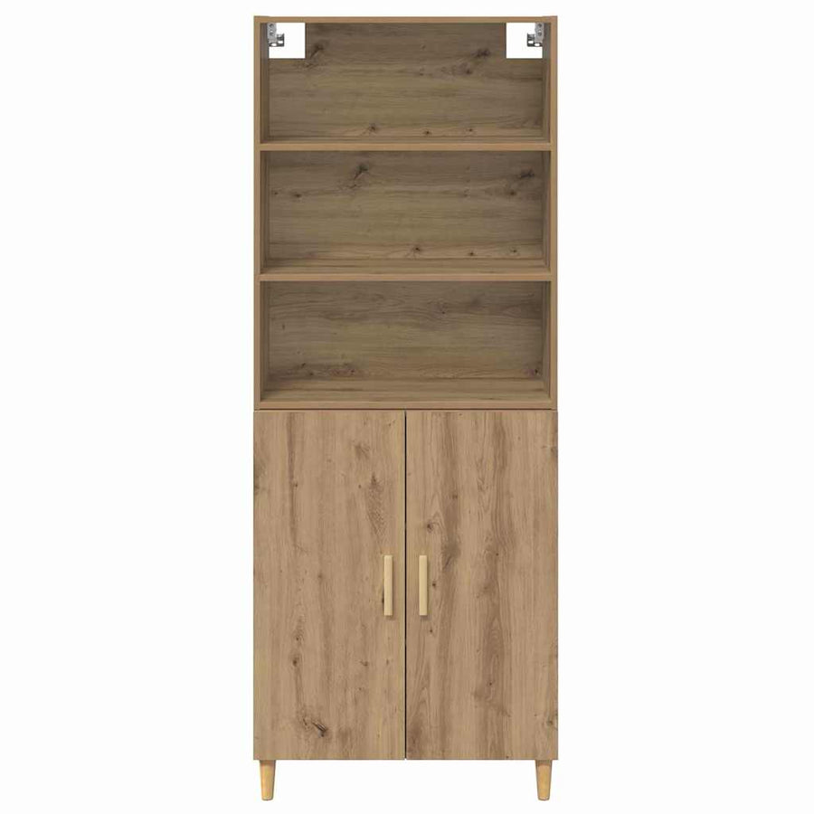Highboard artisanaal eikenkleurig 69,5 x 34 x 180 cm