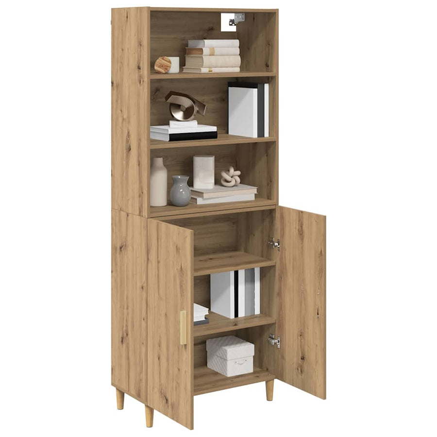 Highboard artisanaal eikenkleurig 69,5 x 34 x 180 cm