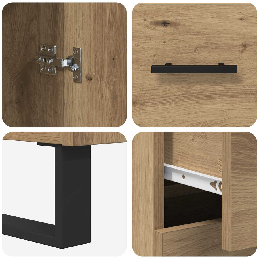 Hoge kast Artisan Eiken 69,5 x 34 x 180 cm Bewerkt hout