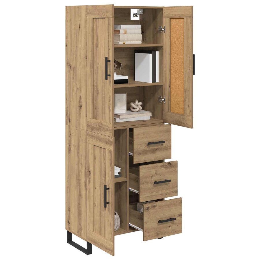 Hoge kast Artisan Eiken 69,5 x 34 x 180 cm Bewerkt hout
