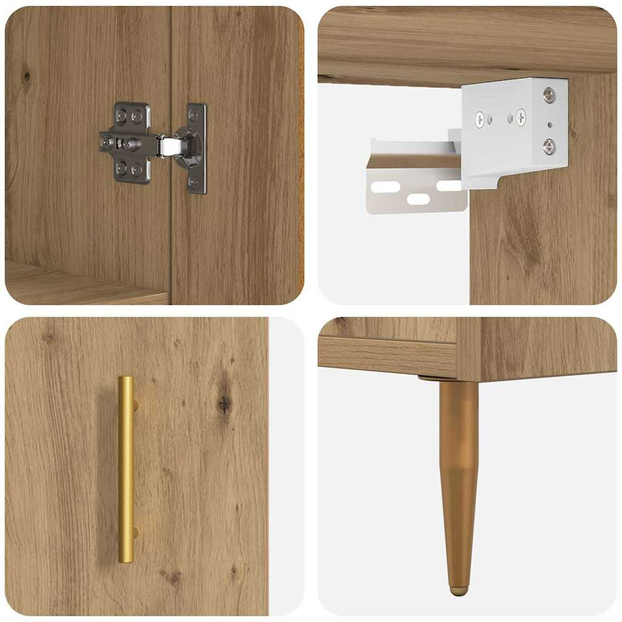 Hoge kast Artisan Eiken 69,5 x 34 x 180 cm Bewerkt hout