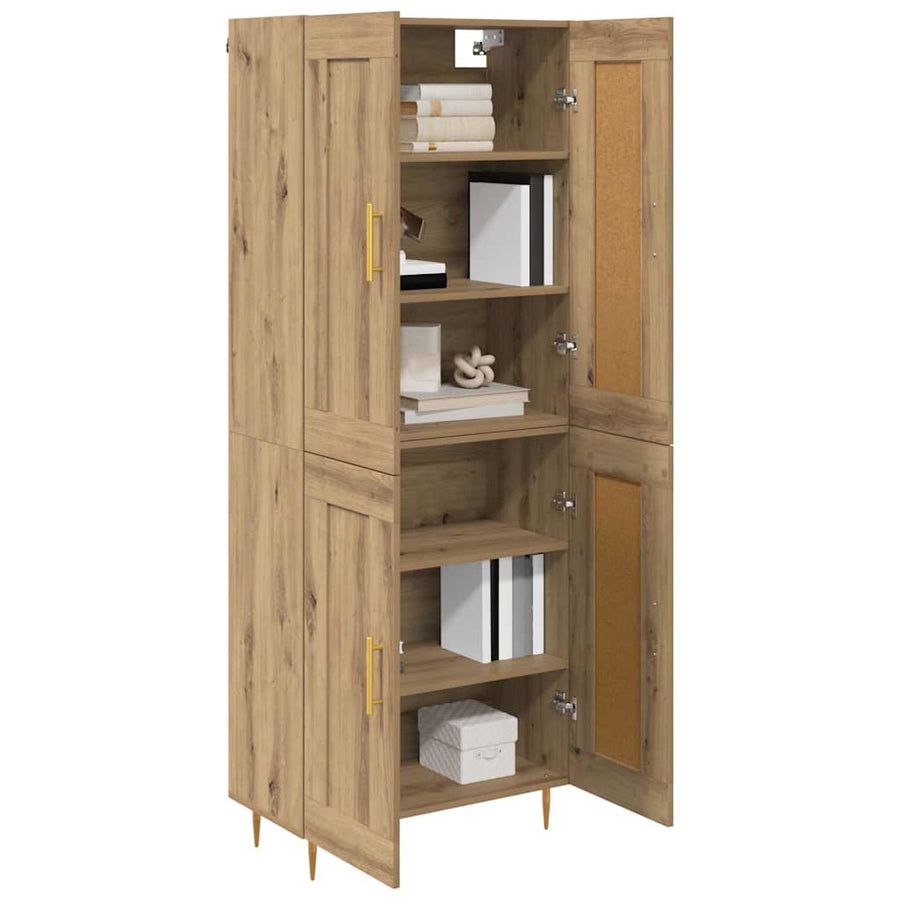 Hoge kast Artisan Eiken 69,5 x 34 x 180 cm Bewerkt hout