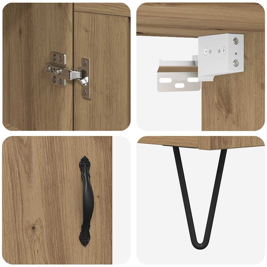 Highboard Artisan Eiken 69,5 x 34 x 180 cm Bewerkt hout