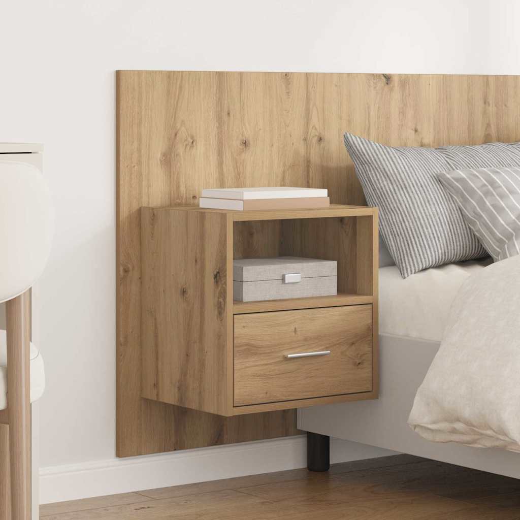 Hoofdbord Met Kast met lade 3 pcs Artisan Eiken Bewerkt hout