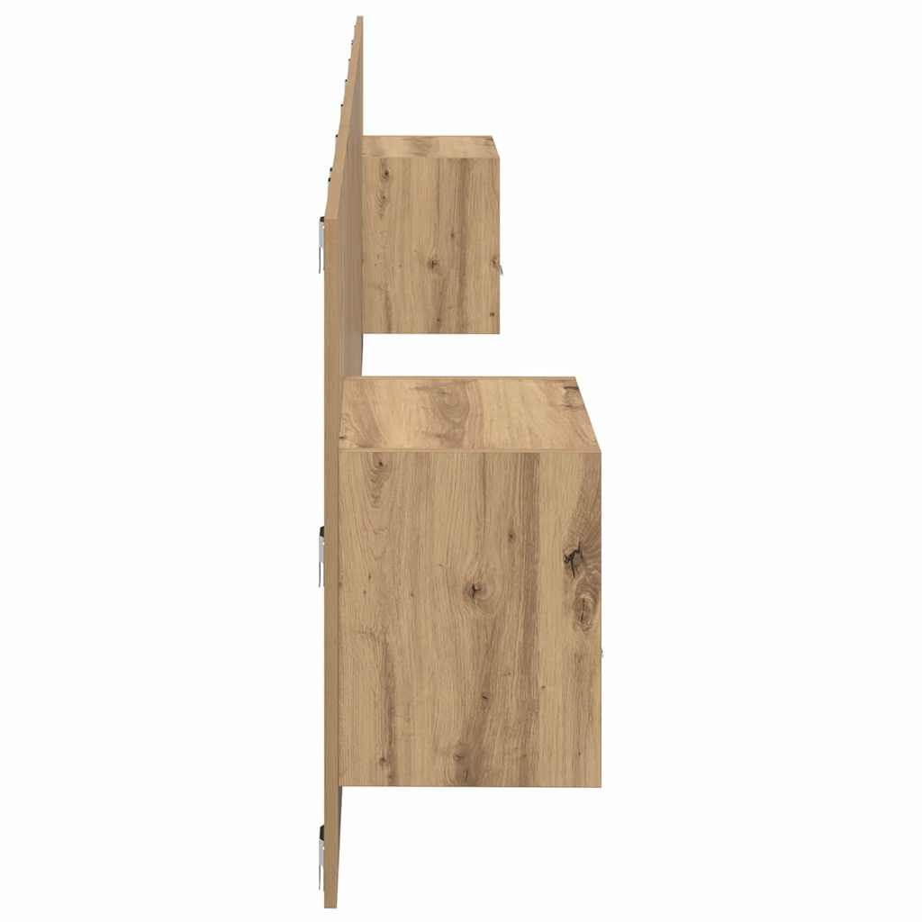 Hoofdbord Met Kast met lade 3 pcs Artisan Eiken Bewerkt hout