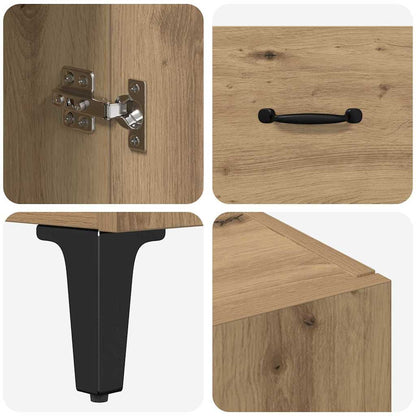 Highboard Artisan Eiken 69,5 x 34 x 180 cm Bewerkt hout