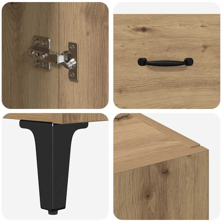 Highboard Artisan Eiken 69,5 x 34 x 180 cm Bewerkt hout
