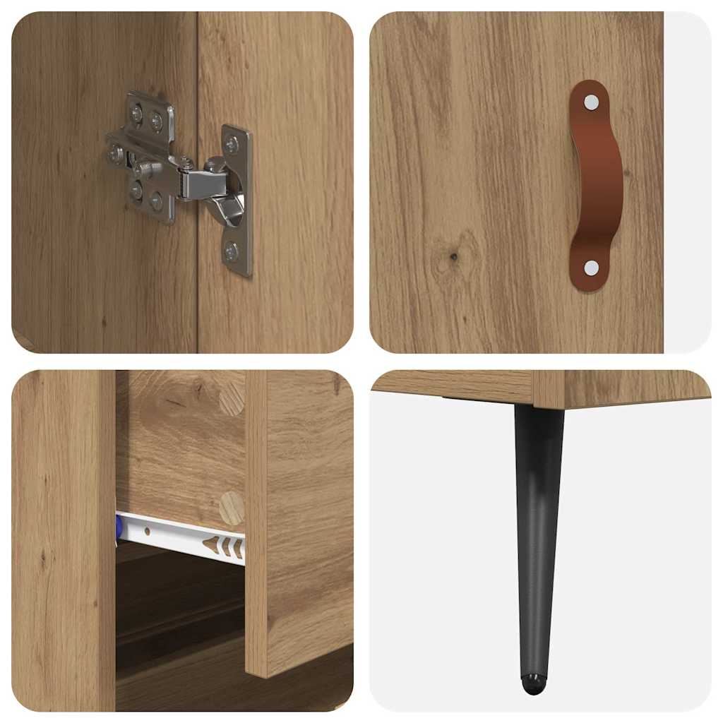 Highboard Kast Wandgemonteerd 2 pcs Artisan Eiken Bewerkt hout