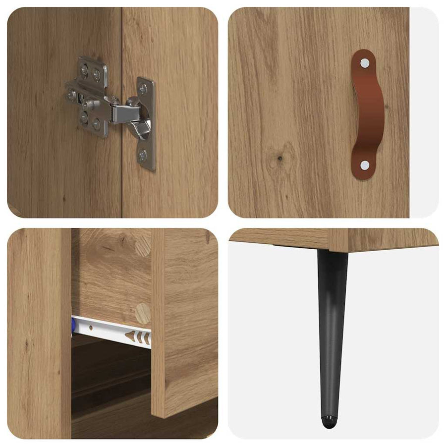 Highboard Kast Wandgemonteerd 2 pcs Artisan Eiken Bewerkt hout