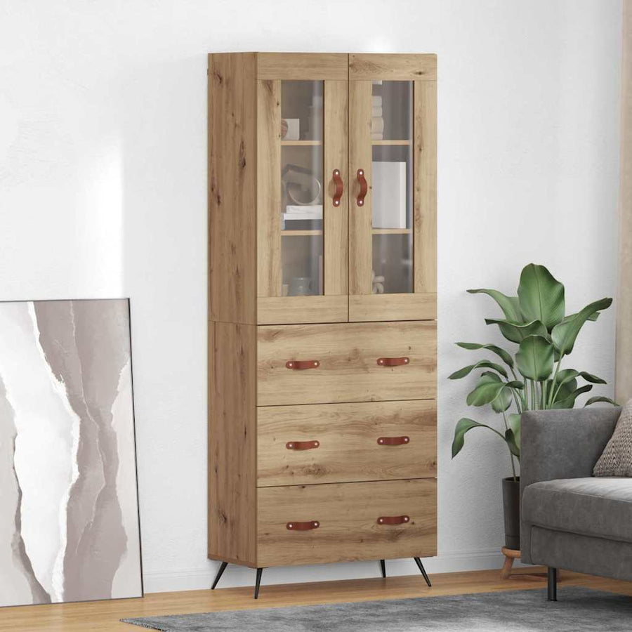 Highboard Kast Wandgemonteerd 2 pcs Artisan Eiken Bewerkt hout