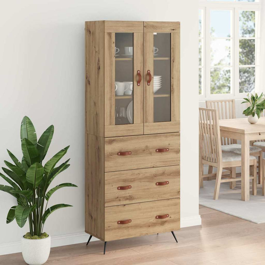 Highboard Kast Wandgemonteerd 2 pcs Artisan Eiken Bewerkt hout