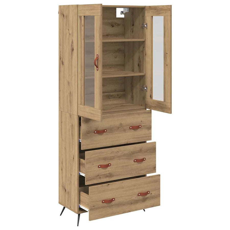 Highboard Kast Wandgemonteerd 2 pcs Artisan Eiken Bewerkt hout