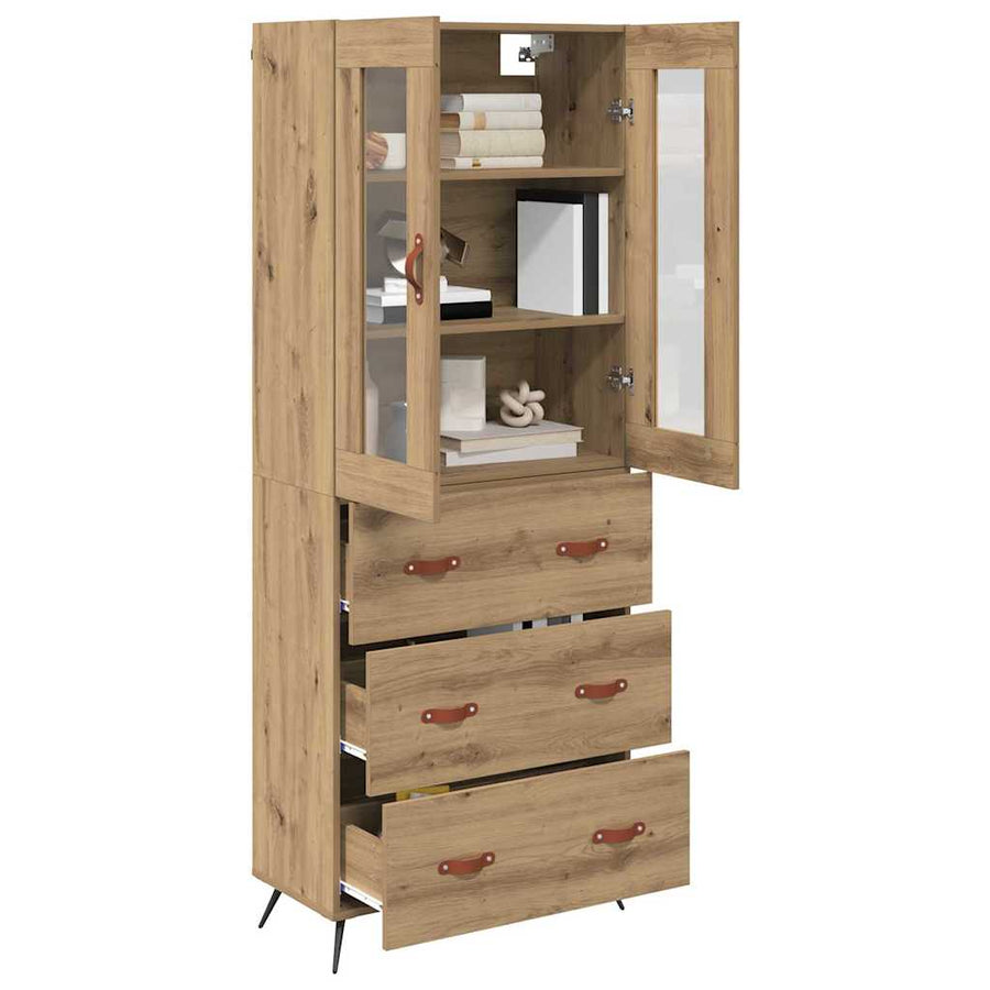 Highboard Kast Wandgemonteerd 2 pcs Artisan Eiken Bewerkt hout