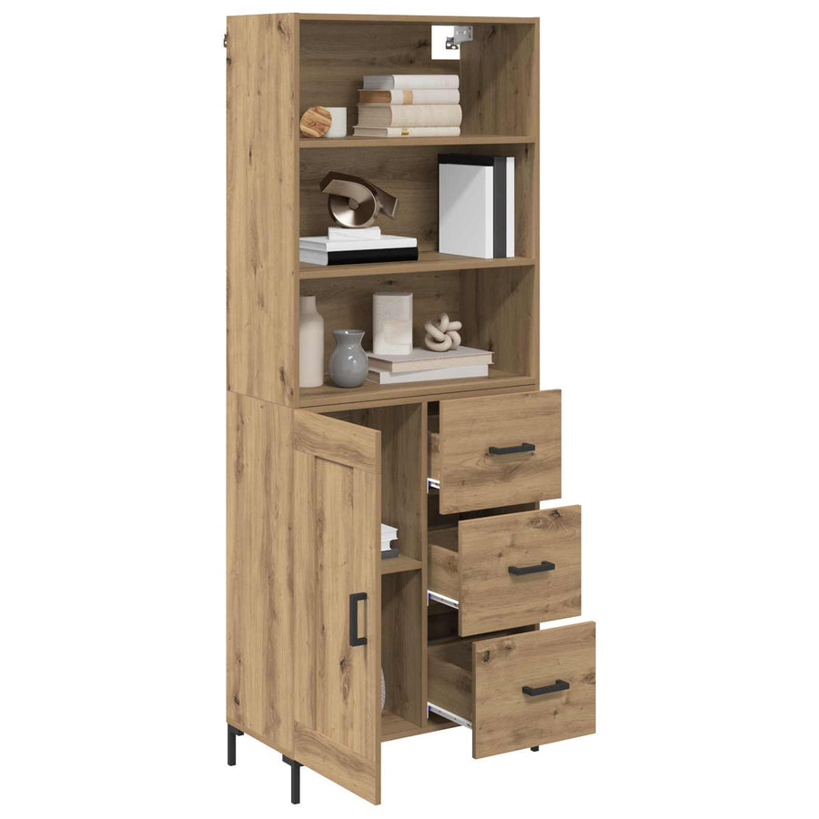 Hoge kast Artisan Eiken 69,5 x 34 x 180 cm Bewerkt hout