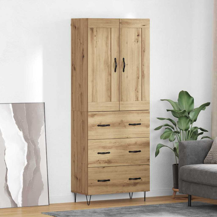 Highboard Artisan Eiken 69,5 x 34 x 180 cm Bewerkt hout