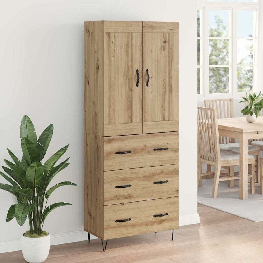 Highboard Artisan Eiken 69,5 x 34 x 180 cm Bewerkt hout